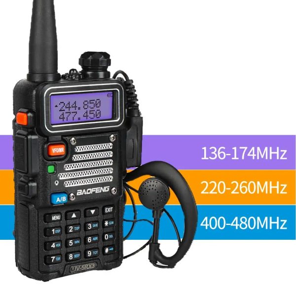 Tri-Band Baofeng UV-5RX3 VFO Long Range Portable Transceiver