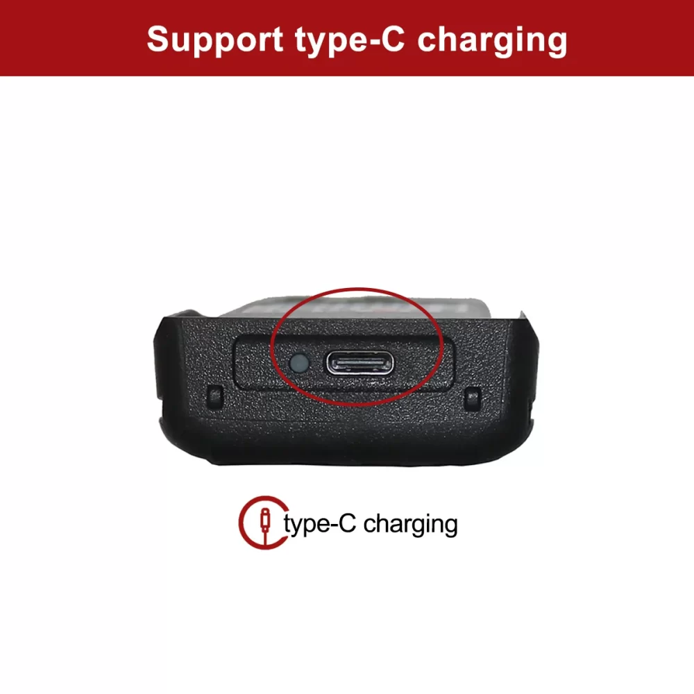 Wouxun KG-UV9D Plus Replacement Battery Type-C Charging for KG-UV9D KG-UV2Q/KG-UV9DMate Radio - Image 3