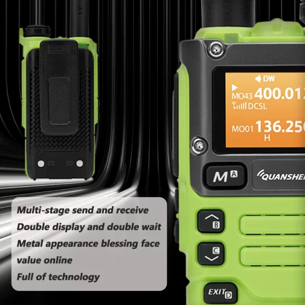 5pcs/lot 5W Green UV-K6 Quansheng Portable Walkie Talkie - Image 4