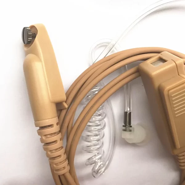 Beige Flesh Color Covert Acoustic Tube Earpiece Headset Mic for Motorola GP328Plus GP344 GP388 GP688 Two Way Radio - Image 3