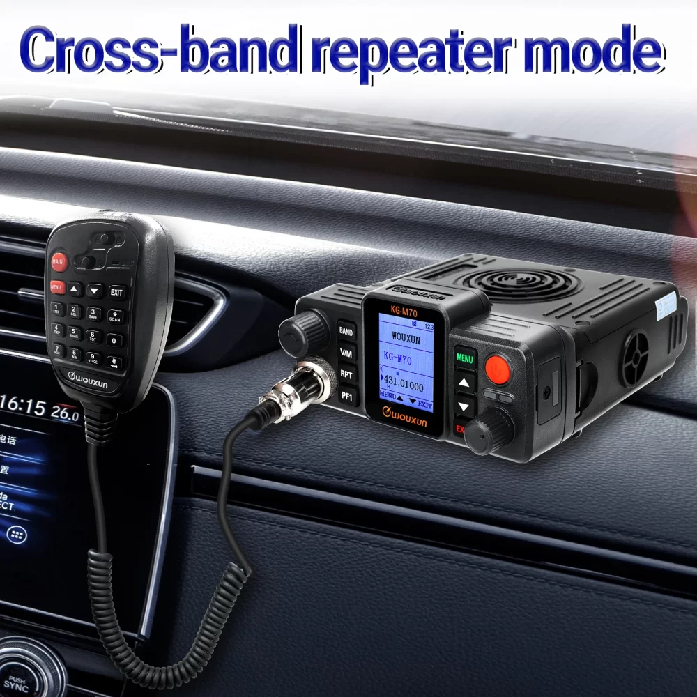WOUXUN KG-M70 UHF/VHF Dual Band 999CH Cross Band Repeater Mode Analogue Mobile Transceiver Long Range LCD With Microphone Mobile CB Radio - Image 4