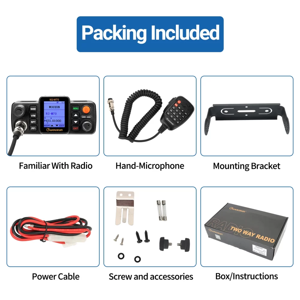 WOUXUN KG-M70 UHF/VHF Dual Band 999CH Cross Band Repeater Mode Analogue Mobile Transceiver Long Range LCD With Microphone Mobile CB Radio - Image 6