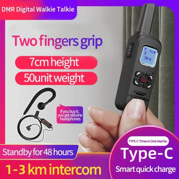 DMR Walkie Talkie 3km Compatible Motorolas HYT DMR Digital Portable Two Way Radio - Image 2