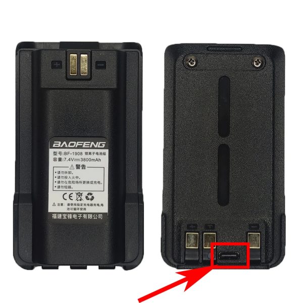 BAOFENG Walkie Talkie BF-1908 BF-1909Battery 3800mAh TypeC/USB Rechargable Battery