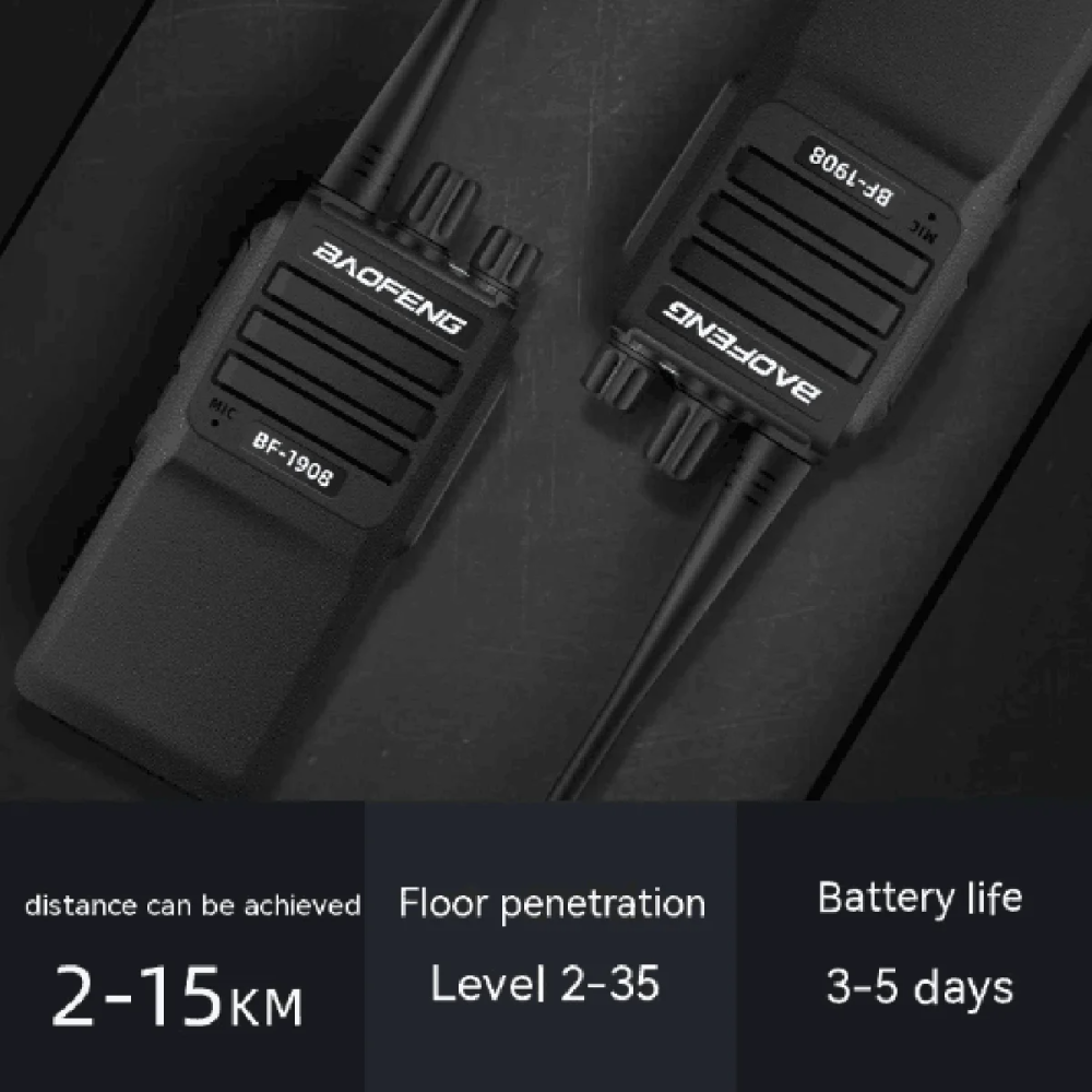 BaoFeng BF-1908 Profesional 8W Long Distance 2km-15km Handheld Two way Radio for Hotels, road trips, construction sites - Image 6