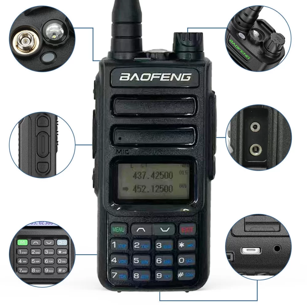 BAOFENG TH-15S Pro Amateur Radio Long Range Walkie Talkie 999 Channal Two Way Radios, GMRS Repeater Capable, NOAA Dual Band Radio - Image 4