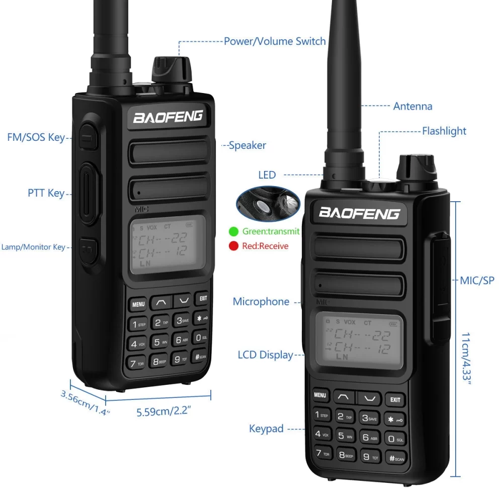 BAOFENG TH-15S Pro Amateur Radio Long Range Walkie Talkie 999 Channal Two Way Radios, GMRS Repeater Capable, NOAA Dual Band Radio - Image 3