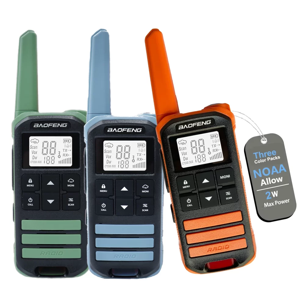 3Pcs Baofeng FR-22A FRS 462MHz Mini Amateur Radio For Sport, Hiking, NOAA (without earphone)