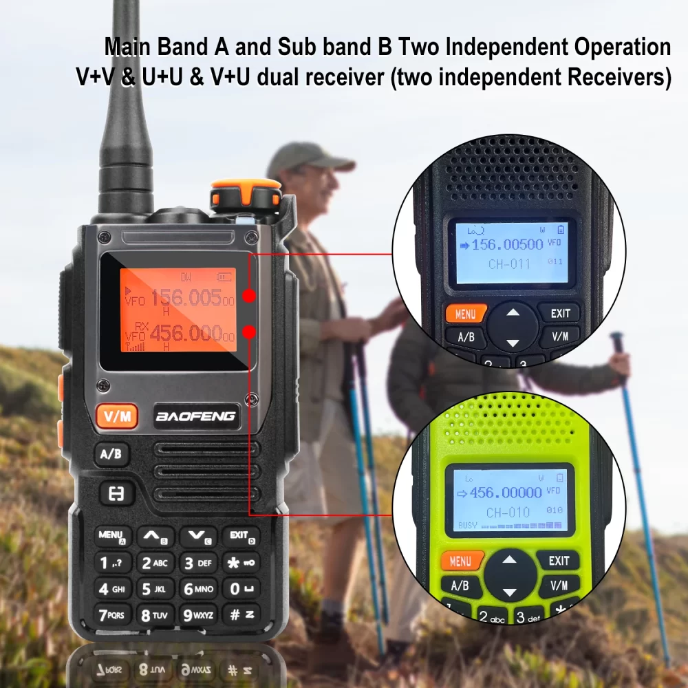 Baofeng UV-K61 Portable Radio AM FM Multi-band NoAA Noise Cancel Wireless Frequency Copy VOX FM Radio 2600mAh USB-C Battery with Headset - Image 3
