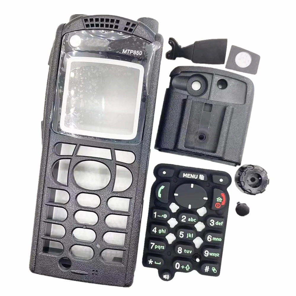 Motorola MTP850 Radio Front Shell Housing Case Cover W/ Back Clip Dust Cover Digital Number Rubber Knobs