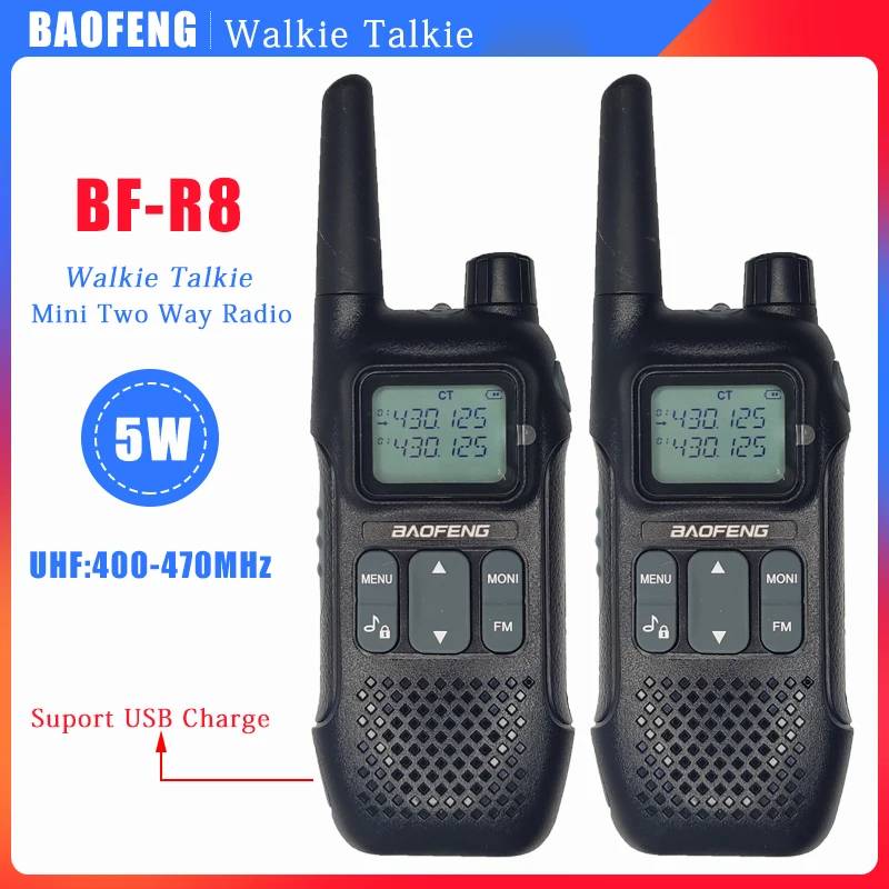 2pcs BAOFENG Original BF-R8 Mini Amateur Radio U9 Upgraded Version R8 UHF 400-470 MHz Portable Radios USB Fast Charging