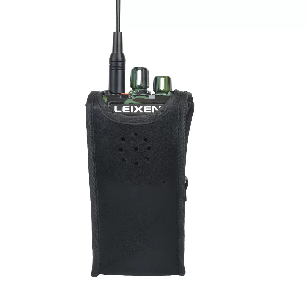 for LEIXEN VV-25 NOTE 25W Ham Radio Holster Leather case Artificial Carry Pouch with Adjustable Strap