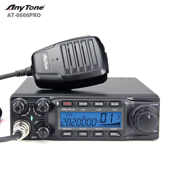 2024 New Anytone AT-6666Pro Output AM 80W FM50W High Power 10 Meter Radio with AM/FM/SSB/CW/PA 10 Meter Band for Truck Drivers - Image 2