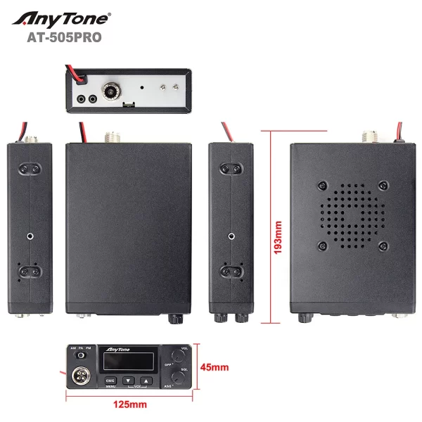 New Anytone AT-505Pro CB Radio 26.965-27.405MHz 4W 40Channels AM/FM/PA Scan Function ASQ/SQ/VOX Car Radio - Image 3