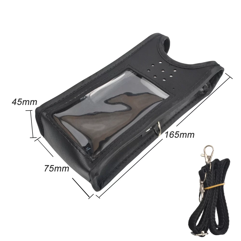 Leixen UV-25D Portable Walkie Talkie Carry Case Artificial Soft Leather Pouch with Adjustable Strap - Image 3