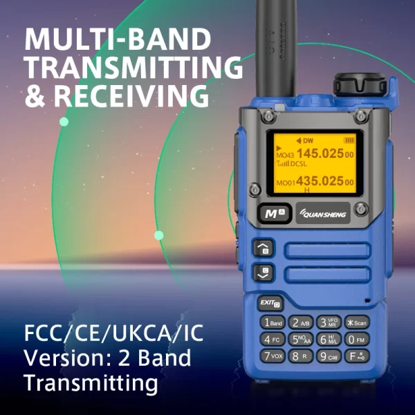 Blue Quansheng UV K5 (8) Multi Frequency AIR Reception UV-K6 Walkie Talkie - Image 3