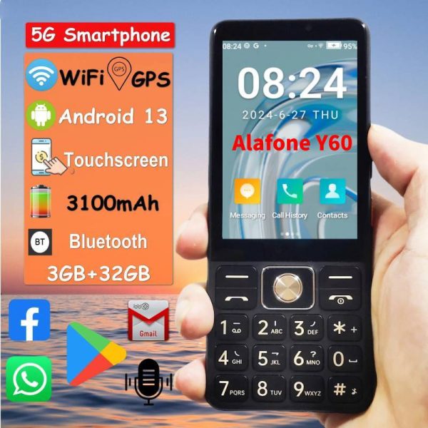 Alafone Y60 Cheap 5G Network Smartphone Zello PTT Google play GPS 3.54"inch BT WiFi Android 13 Touchscreen Moblie Phone