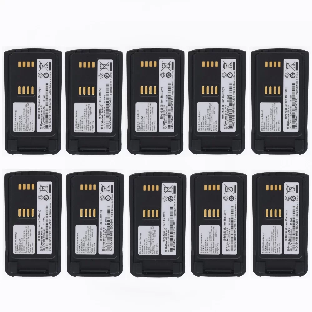 10Packs 3000mAh 3.7V 11.1Wh Replacement Lithium-Ion Battery for BLN-5i for EADS Airbus Cassidian TH9 THR9 THR9i THR9+ Tetra Radio Replacement for BLN-6 BLN-6L
