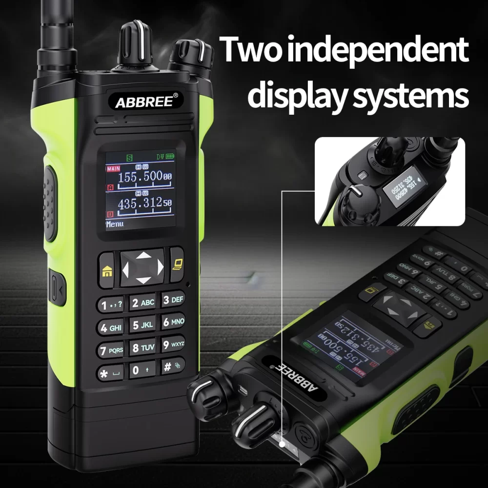 ABBREE AR-8000 Air Band 12W Walkie Talkie Dual PTT Dual Display High Power Wireless Copy Frequency Type-c Handheld Ham Radio - Image 3
