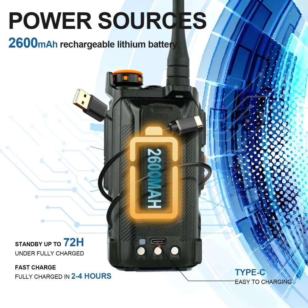 Baofeng UV-K68  Air Band Handheld Radio TYPE-C K68 Charge UHF VHF DTMF FM NOAA Wireless Frequency Two Way Radio - Image 3