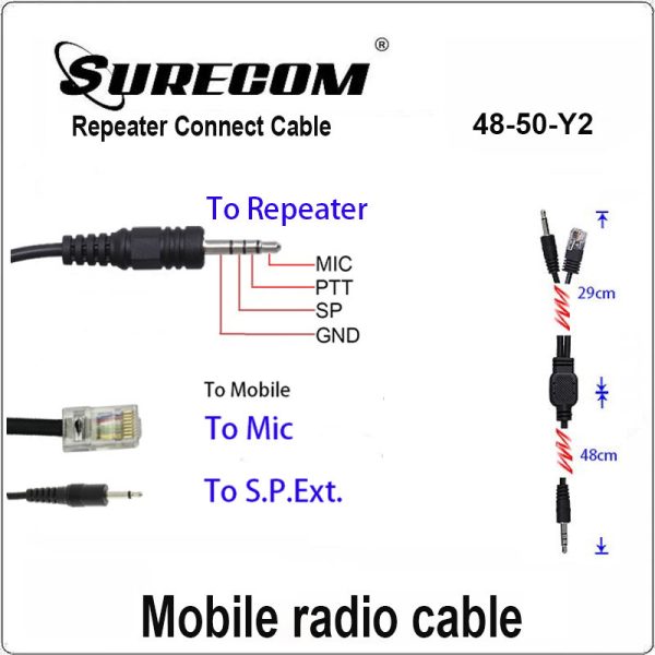 Surecom 8Pin 48-50Y2 Repeater Controller Cable for YAESU MOBILE FT817 FT857 VX2000 VX2200 Mobile Radio Surecom Relay Box Line Accessory - Image 3