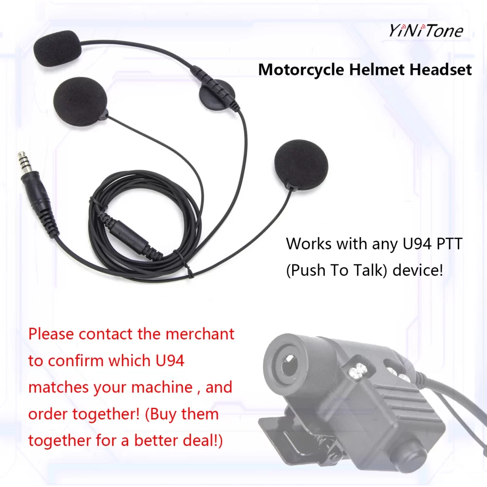 Helmet earphone For Kenwood BAOFENG UV5R Ham Two Way Radio with Boom Mic Civilian Wired 7.1mm Plug NATO Motorcycle Headset - Image 5