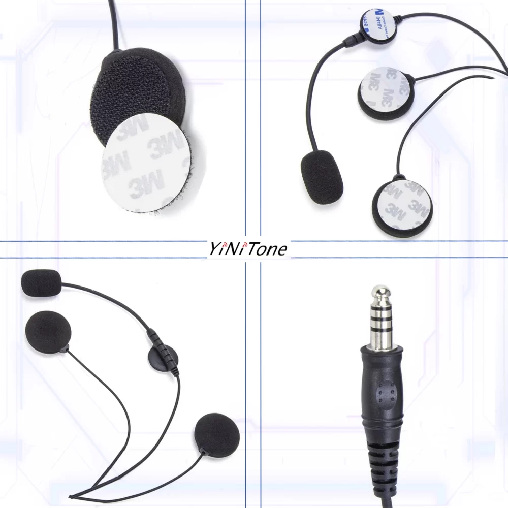 Helmet earphone For Kenwood BAOFENG UV5R Ham Two Way Radio with Boom Mic Civilian Wired 7.1mm Plug NATO Motorcycle Headset - Image 6