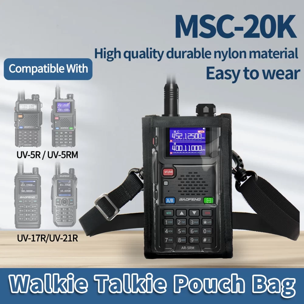 Walkie Talkie Nylon Radio Case Baofeng UV-5RH UV-21R Outdoor Pouch Pocket For Quansheng UV-K5 Plus Holster Molle Radio Pouch