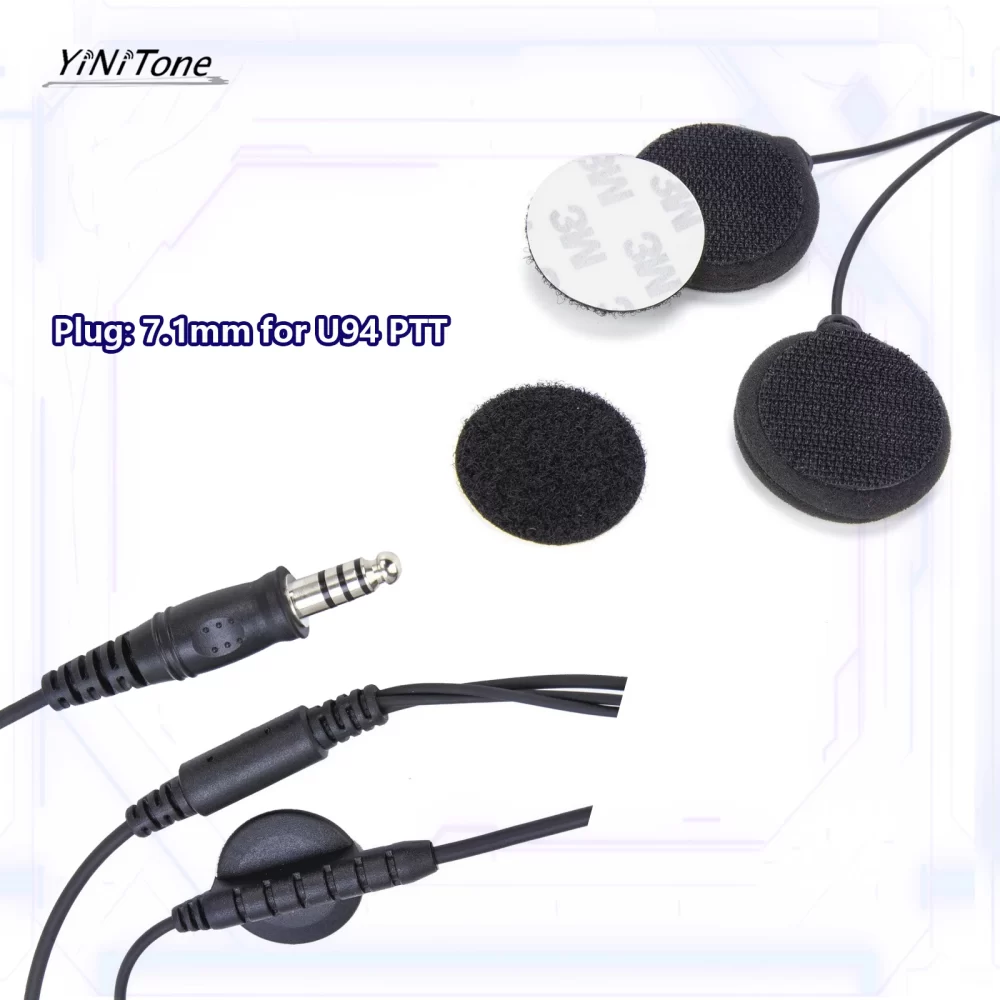 Helmet earphone For Kenwood BAOFENG UV5R Ham Two Way Radio with Boom Mic Civilian Wired 7.1mm Plug NATO Motorcycle Headset - Image 4