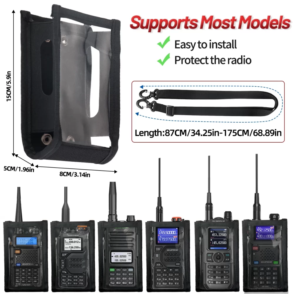 Walkie Talkie Nylon Radio Case Baofeng UV-5RH UV-21R Outdoor Pouch Pocket For Quansheng UV-K5 Plus Holster Molle Radio Pouch - Image 2