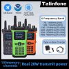 2025 Newest Real 20W Portable FM Transceiver Air Band NOAA One-click replication 6 bands VHF UHF 199CHS 10800 Battery