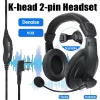 PTT VOX MIC Flexible Earphone Two Way Radio Headset for Baofeng UV-21 Pro UV-5R Quansheng UV-K5(8) UV-K6 Walkie Talkies