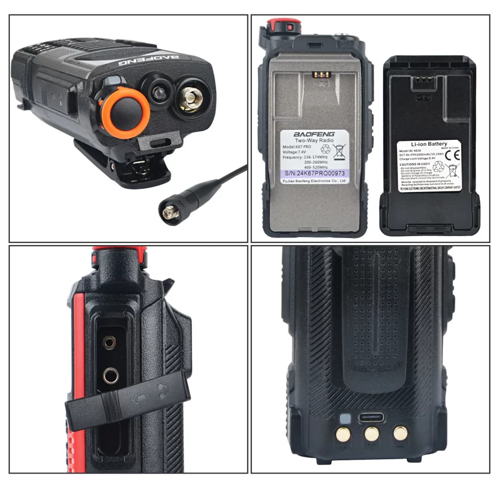 Baofeng K67 Pro Multi-band Air Band FM Dual Watch Scramble Skip Freq Amateur  GMRS Two-Way Radio K67pro W/Headset and 2600mAh Type-C Battery - Image 3