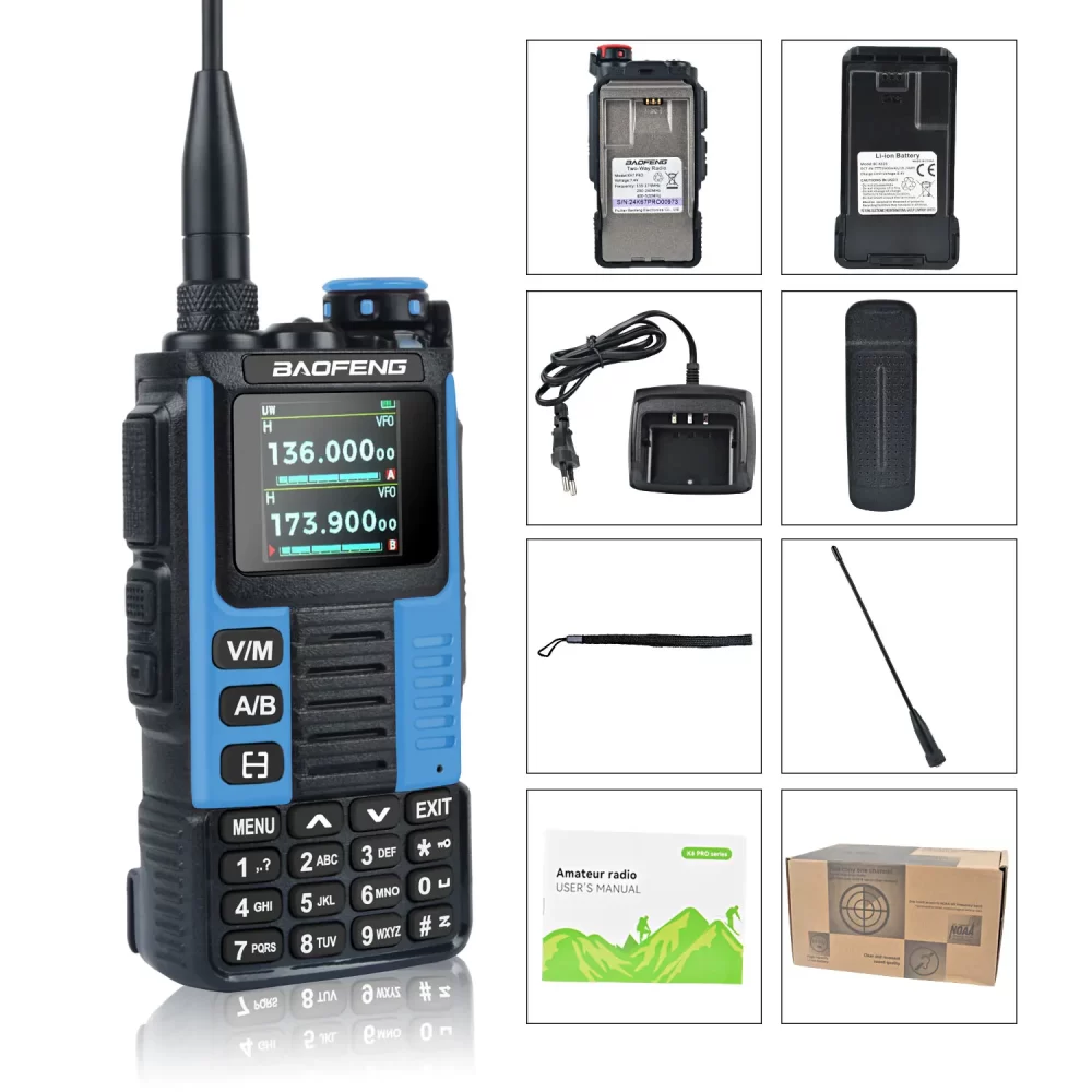 Baofeng K67 Pro Multi-band Air Band FM Dual Watch Scramble Skip Freq Amateur  GMRS Two-Way Radio K67pro W/Headset and 2600mAh Type-C Battery - Image 6