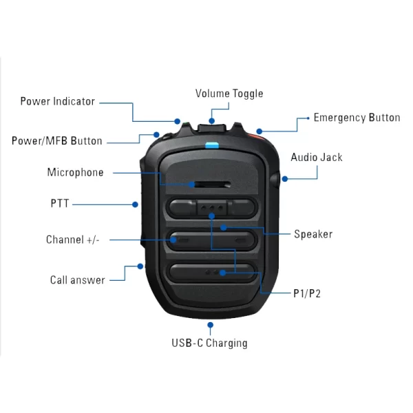 Original MOTOROLA PMMN4127 WM500 Wireless PoC/Radio Remote Speaker IP67 Bluetooth headset for MOTOROLA two-way radio ION R7 R7A - Image 5