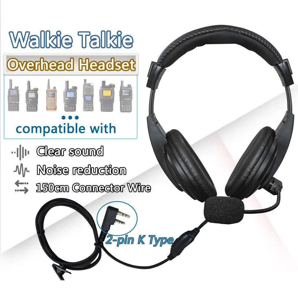 Walkie Talkie Headphone OverHead Headset K Type Plug Earphone For Baofeng UV5R UV-26 DM-1701A Quansheng UV-K6 UVK5 Kenwood Radio