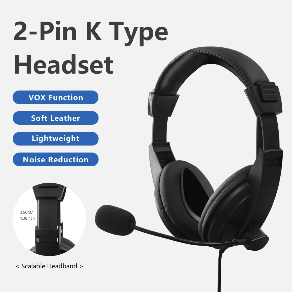 Walkie Talkie Headphone OverHead Headset K Type Plug Earphone For Baofeng UV5R UV-26 DM-1701A Quansheng UV-K6 UVK5 Kenwood Radio - Image 2