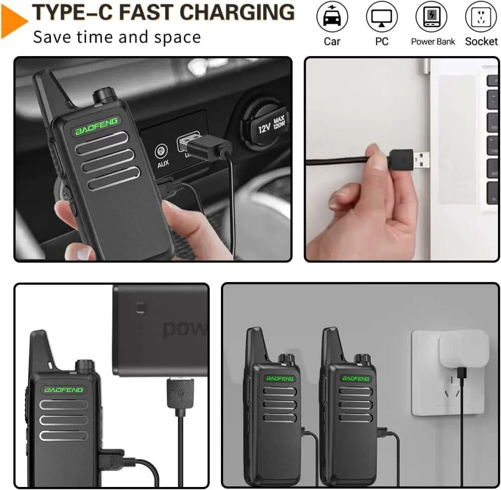 New Baofeng BF-T20 D GMSK Walkie Talkie Portable Type-C Charging UHF For BF-888S F22 Two Way Radio for Station Hotel Hunting - Image 4