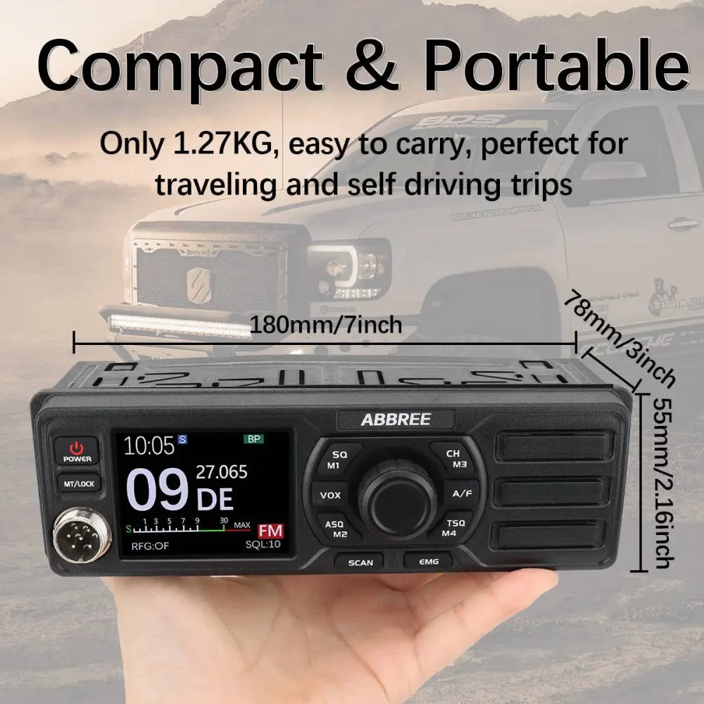 AR-M7 CB Mobile Radio 27 MHz AM Air Band Long Range Dual Mode Watch Emergency Channel 9/19 FM Vox Car Radio - Image 2