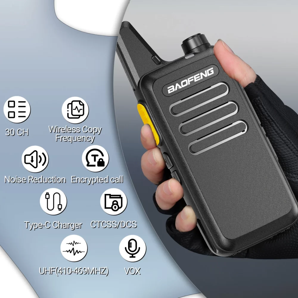 New Baofeng BF-T20 D GMSK Walkie Talkie Portable Type-C Charging UHF For BF-888S F22 Two Way Radio for Station Hotel Hunting - Image 2