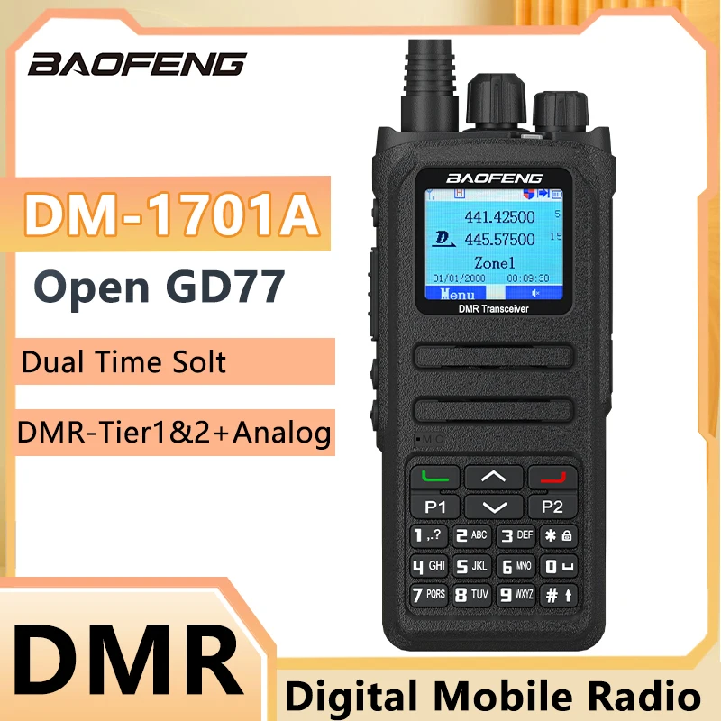 Baofeng DM-1701A Upgrade Open GD77 Baofeng DMR Digital DM-1701 Walkie Talkie Longe Range Dual Mode Analog Dual Time Slot Tier 1+2 Radio