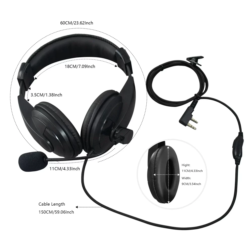 Walkie Talkie Headphone OverHead Headset K Type Plug Earphone For Baofeng UV5R UV-26 DM-1701A Quansheng UV-K6 UVK5 Kenwood Radio - Image 6