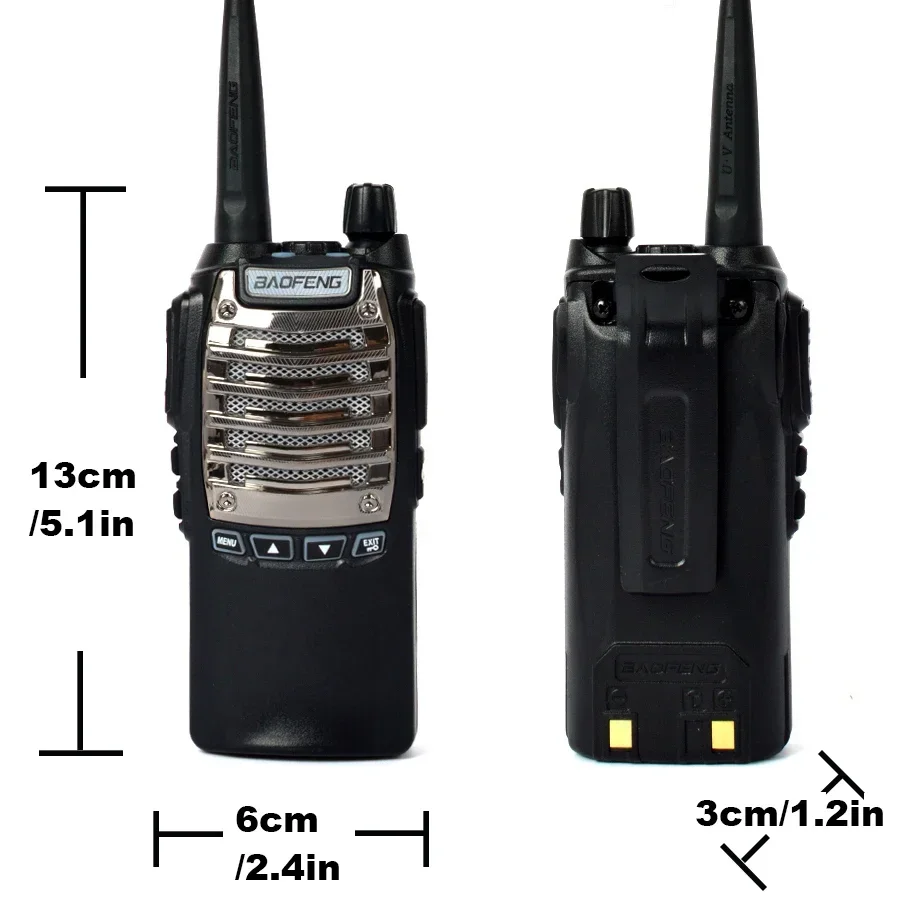 Baofeng UV-8D Dual PTT Key UHF 400-520Mhz Portable Transceiver Two Way Radio Walkie Talkie Interphone FM Radio with 2800mAh battery