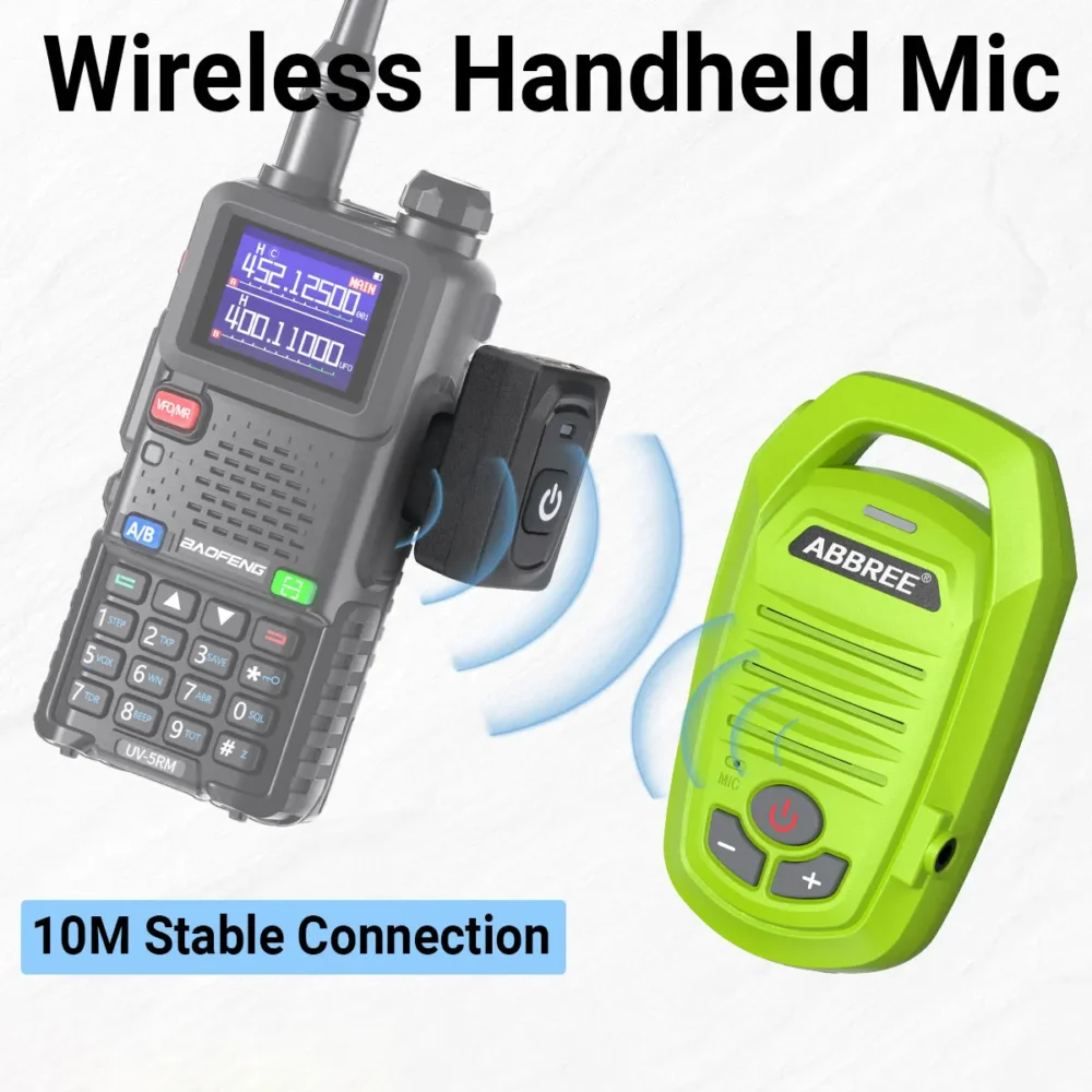ABBREE Wireless Bluetooth Handheld Speaker Mic For BaoFeng UV-5R BF-888S Quansheng UV-K5 UV-K6 Two Way Ham Radio - Image 4