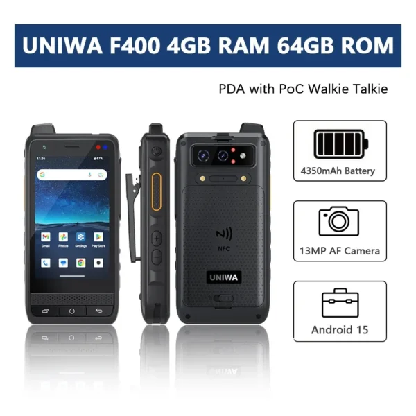 NEWEST Uniwa F400 4Inch DMR Digital Waterproof Walkie Talkie ZELLO Smartphone - Image 2