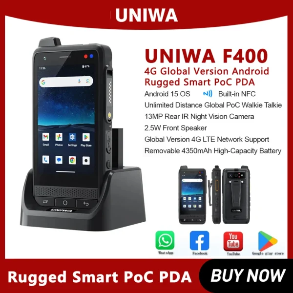 NEWEST Uniwa F400 4Inch DMR Digital Waterproof Walkie Talkie ZELLO Smartphone