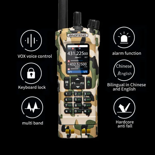 Camouflage BAOFENG UV32 GPS 10W Multi Band Programming Wireless Copy Frequency NOAA Long Range Camping UV-32 Handheld Walkie Talkie - Image 6